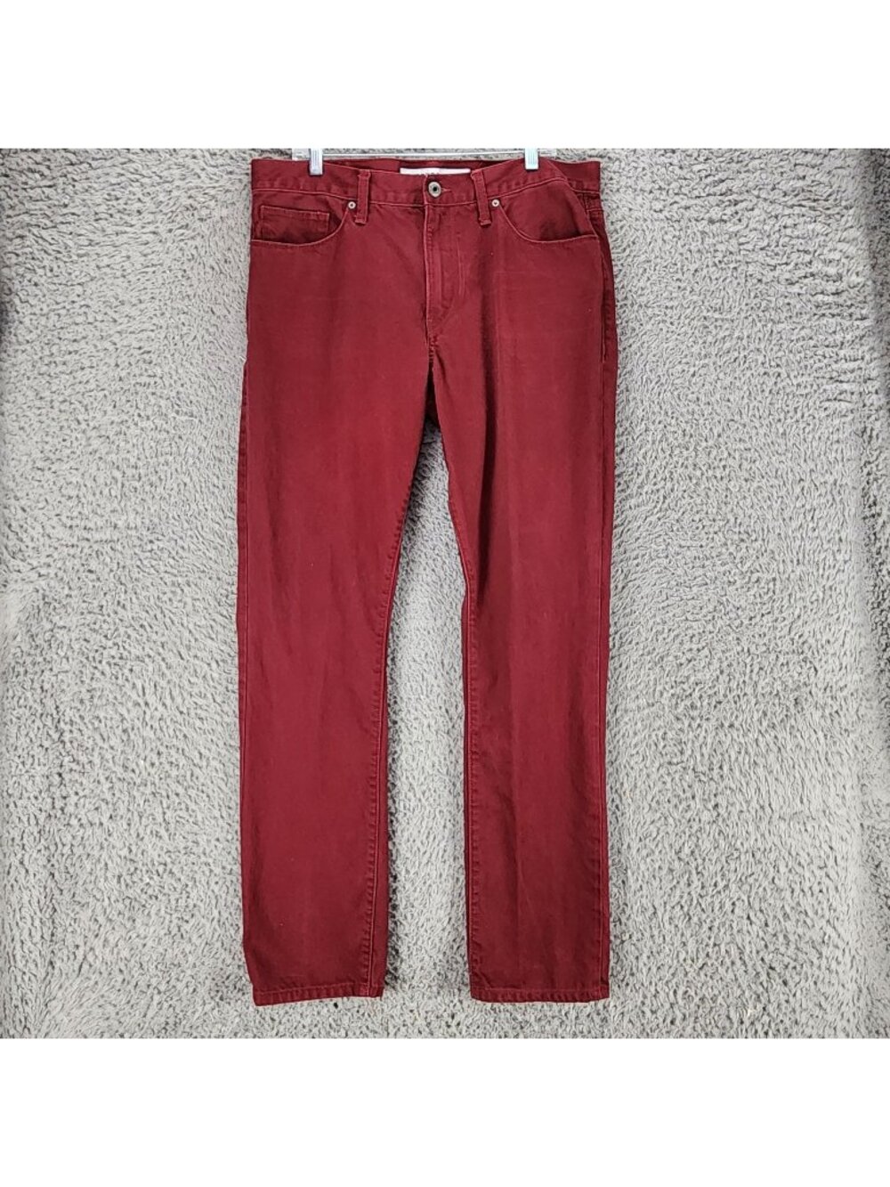 Express Jeans Mens 36x34 Rocco Red Cotton Denim Slim Fit Skinny Leg